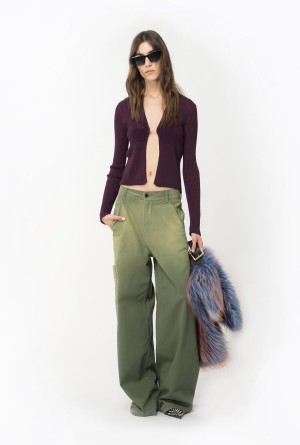 Pinko Acanalado knit open cardigan Morados | MXJBT27749