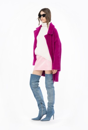 Pinko Acanalado turtleneck sweater Blancos | MMXHR60752
