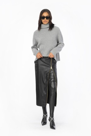 Pinko Acanalado turtleneck sweater Grises | MXCIF29026