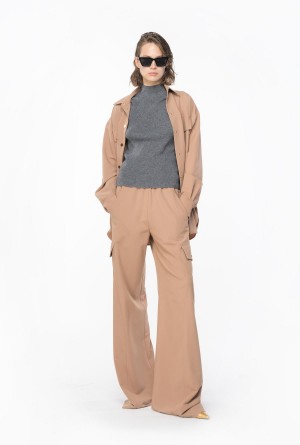 Pinko Acanalado wool and cashmere sweater Grises | MXJVR65699