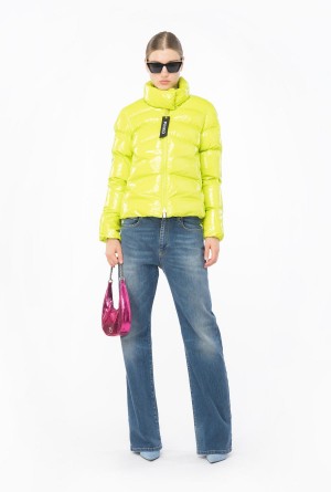 Pinko Acolchado crystal nylon pea jacket Amarillos | MMXFT16093