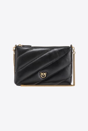 Pinko Acolchado nappa leather Planos Bag Dorados | YMXGT20693