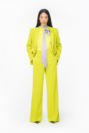 Pinko Anchos-leg crepe trousers Amarillos | MMXHR11881