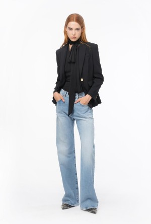 Pinko Anchos-leg light vintage denim jeans Azules Azules | TMXPQ11742