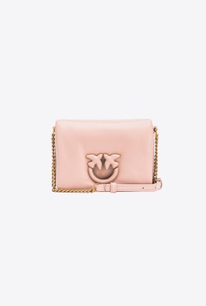 Pinko Baby Love Bag Click Puff in nappa leather POWDER PINK-BLOCK COLOUR | UMXND86919