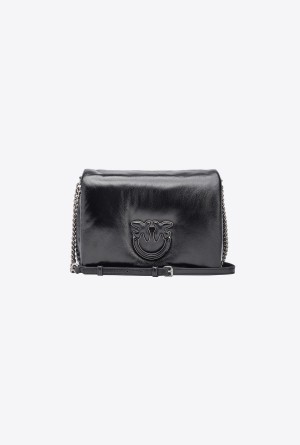 Pinko Baby Love Bag Click Puff laminated Plateados | AMXWC40187