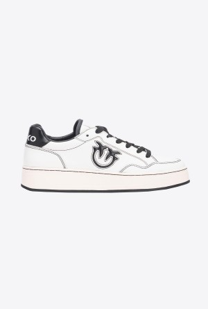 Pinko Basketball sneakers with logo OFF-WHITE/BLACK | MXJZR67037