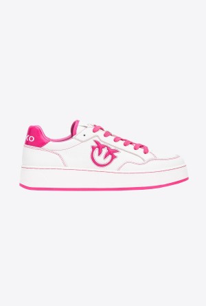 Pinko Basketball sneakers with logo OFF WHITE/FUCHSIA | MXICD36148
