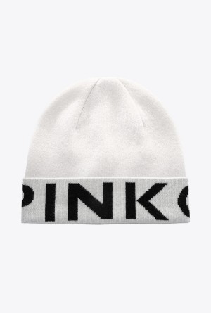 Pinko Beanie with large logo WHITE/BLACK | FMXHY67731