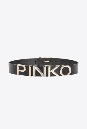 Pinko Belt with sliding-letter logo 4cm Dorados | GMXEC13479