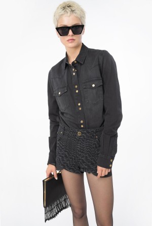 Pinko Black light twill denim shirt Negros | PMXQX96326