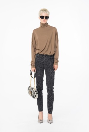 Pinko Black skinny jeans with fluid logo Negros | MXJBT78556