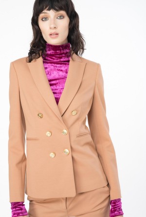 Pinko Blazer with metal buttons MOCHA MOUSSE | YMXGT10468