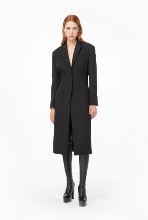 Pinko Bustier coat in double-layered crepe Negros | MXEGJ68424