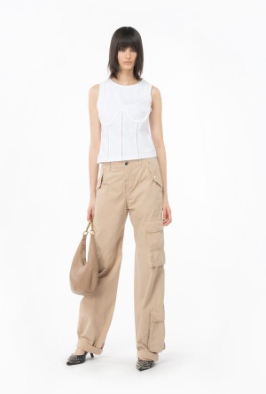 Pinko Bustier-effect jersey top Blancos | SMXNY10019