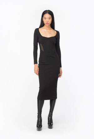 Pinko Calf-length bustier dress Negros | QMXUV60724