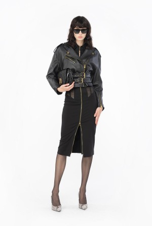 Pinko Calf-length skirt with waist inserts Negros | BMXSO21455