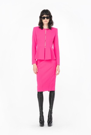 Pinko Calf-length stretch crepe skirt BEETROOT | TMXWZ63155