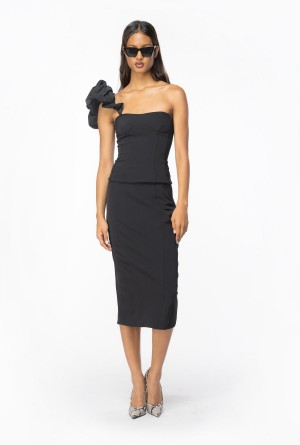 Pinko Calf-length stretch crepe skirt Negros | MXXMI37650