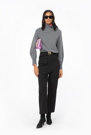 Pinko Cargo trousers with Love Birds belt Negros | MXNEJ66834