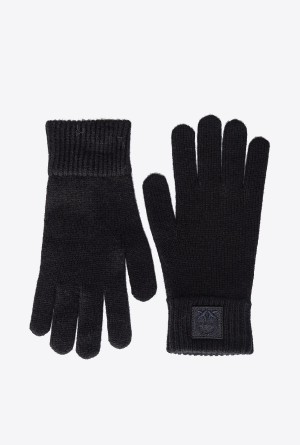 Pinko Cashmere gloves Negros | MXNZX48528