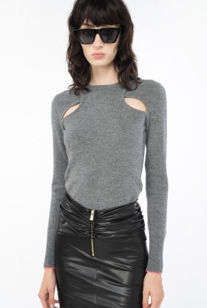 Pinko Cashmere sweater with cut-out Grises | BMXSD49676