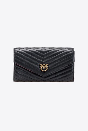 Pinko Chevron nappa leather wallet Dorados | SMXNY68114