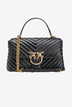 Pinko Classic Lady Love Bag Puff Chevron Dorados | TMXPQ68263