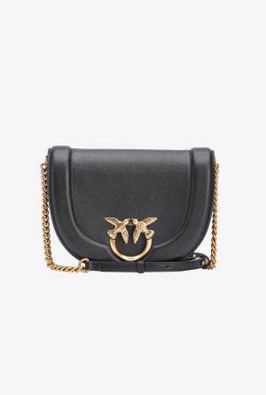 Pinko Classic Love Bag Click Round in leather Dorados | MXIIZ27653