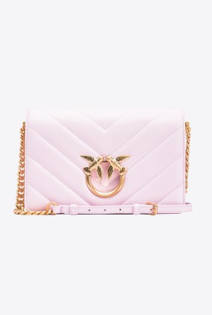 Pinko Classic Love Bag Click Big Chevron Dorados | PMXQX34832