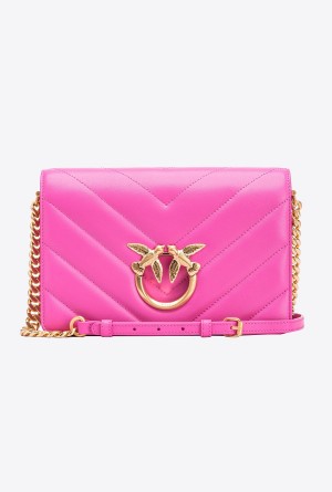 Pinko Classic Love Bag Click Big Chevron Dorados | FMXUI40599
