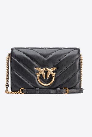 Pinko Classic Love Bag Click Big Chevron Dorados | TMXWZ23137