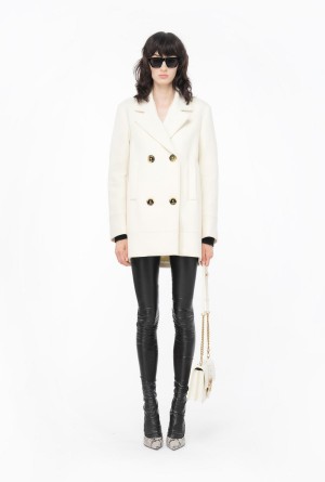Pinko Cloth pea coat Blancos | EMXVG57401