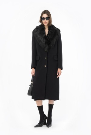 Pinko Coat with faux fur collar Negros | DMXKV49544