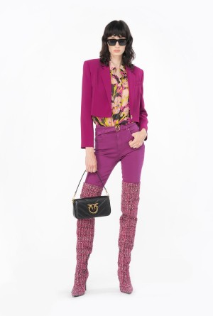 Pinko Coloured stretch bull denim skinny jeans Morados | MXEAH15633
