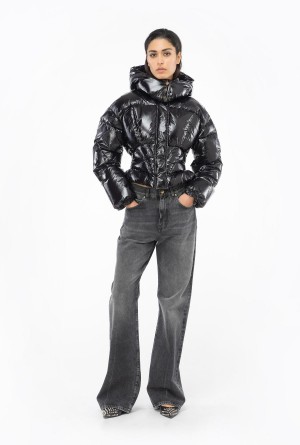 Pinko Corta crystal nylon down jacket Negros | UMXTG84339