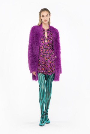 Pinko Corta faux fur coat Morados | MXICD96031