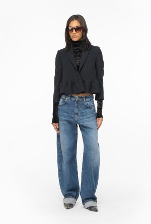 Pinko Corta jacket with flounce at the bottom Negros | TMXPQ99828