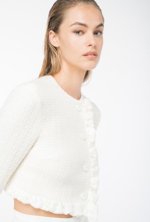 Pinko Corta tweed jacket with ruching Blancos | PMXQX19700