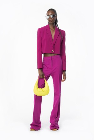 Pinko Crepe Spencer jacket Morados | DMXVO20957