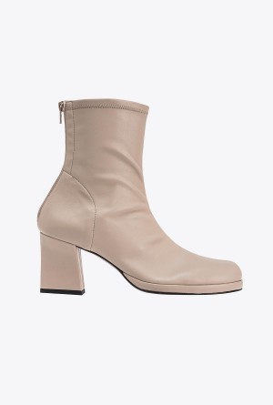 Pinko Cuero-effect ankle boots Grises | MXJVR35174