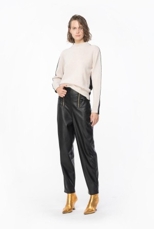 Pinko Cuero-effect carrot trousers Negros | TMXWZ27603