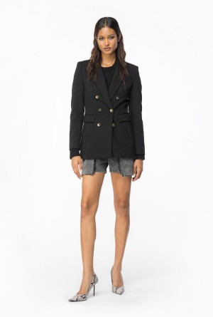 Pinko Double-breasted full Milano blazer Negros | BMXSO50497