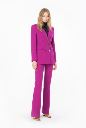 Pinko Double-breasted full Milano blazer Morados | MXJKU84533