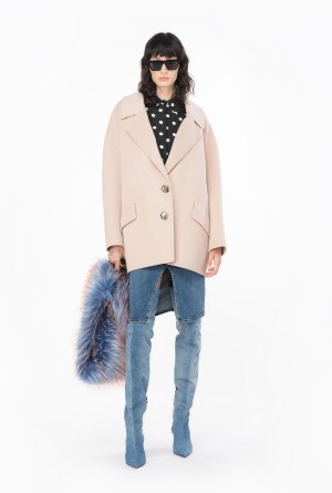 Pinko Double-layered woollen cloth pea coat NUDE - BABY | YMXGT87655