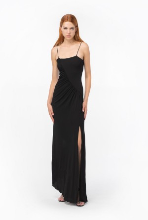 Pinko Elegante long dress Negros | MXEGJ50639