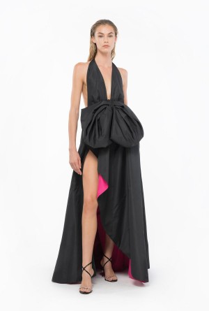 Pinko Elegante two-tone maxi dress BLACK/PINK | BMXSO48479