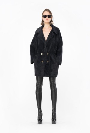Pinko Faux fur cocoon coat Negros | MXJVR94388
