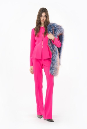 Pinko Flared crepe trousers BEETROOT | GMXEC18817