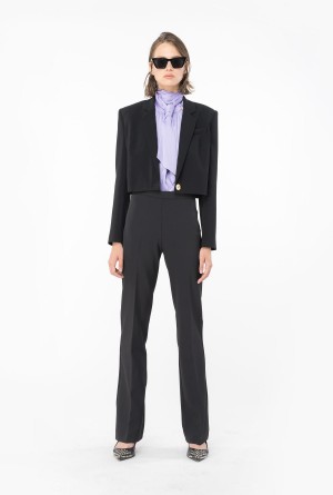 Pinko Flared crepe trousers Negros | MXICD97960